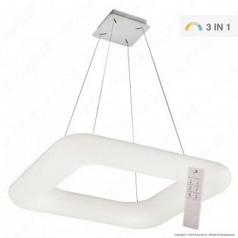 V-Tac VT-7607 Lampadario LED a Sospensione 42W Bianca Forma Quadrata