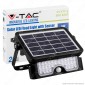 V-Tac VT-777-5 Lampada da Muro LED 5W con Pannello Solare e Sensore Colore Nero - SKU 8547