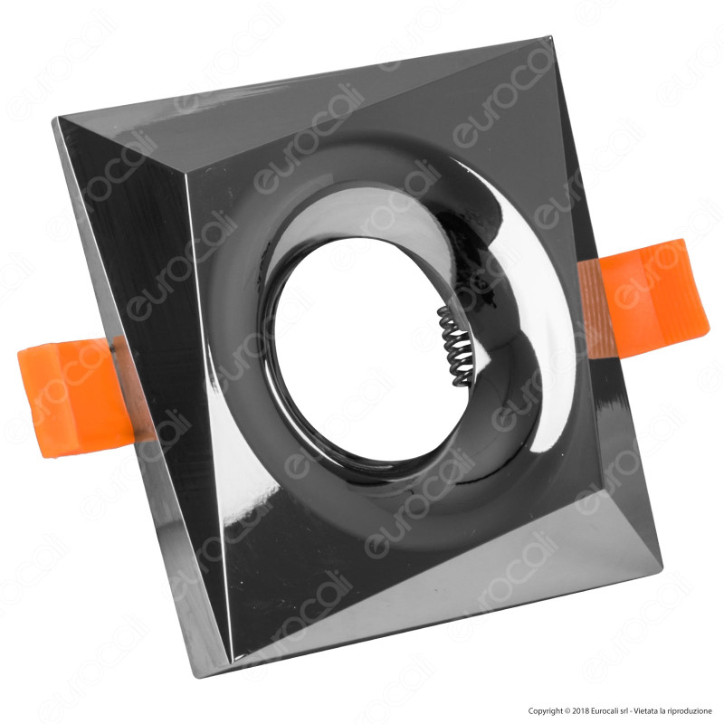 Kanlux BONIS DSL Portafaretto Quadrato da Incasso Colore Cromo per Lampadine GU10 e GU5.3 - mod. 28702