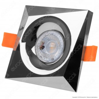 Kanlux BONIS DSL Portafaretto Quadrato da Incasso Colore Cromo per Lampadine GU10 e GU5.3 - mod. 28702