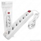 V-Tac Multipresa 6 Posti Colore Bianco con Interruttore Luminoso - SKU 8713
