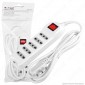 V-Tac Multipresa 5 Posti Colore Bianco con Interruttore Luminoso e Attacco a Parete - SKU 8741