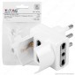 V-Tac Multipresa Adattatore Triplo con Schuko 10/16A Colore Bianco - SKU 8724