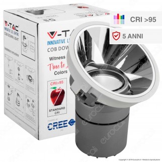 V-Tac VT-2936 Faretto LED da Incasso Rotondo e Orientabile COB CREE