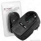 V-Tac VT-1044 Adattatore con 2 Porte USB con Spina e Presa Schuko Colore Nero - SKU 8796