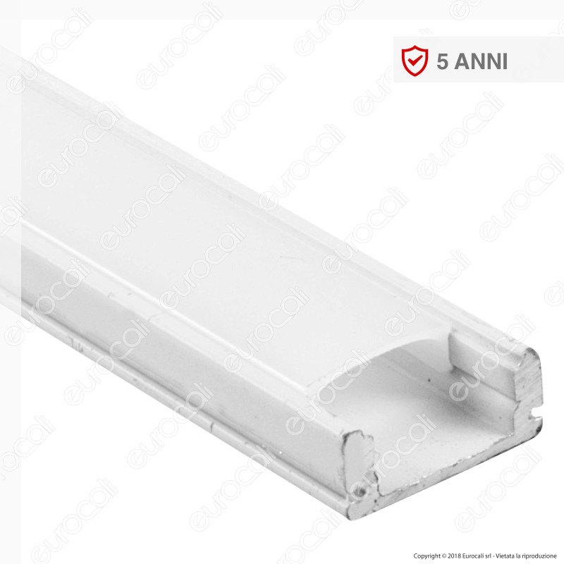 V-Tac VT-8113W Profilo in Alluminio per Strisce LED Colore Bianco - Lunghezza 2 metri - SKU 3365
