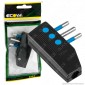 Ecova Spina Singola 10A 2P+T Salvaspazio Reversibile Piatta con Uscita Cavo 90° Nero - mod. 30028