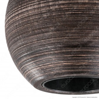 FAI Bicchiere Portalampada Sferico in Legno per Lampadine E27 Colore Wengè