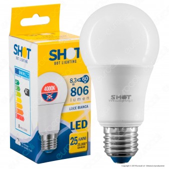 Bot Lighting Shot Lampadina LED E27 8,3W Bulb A60 Anti Zanzare - mod.
