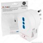 V-Tac Adattatore Singolo con Protezione Contro le Sovratensioni Colore Bianco - SKU 8832