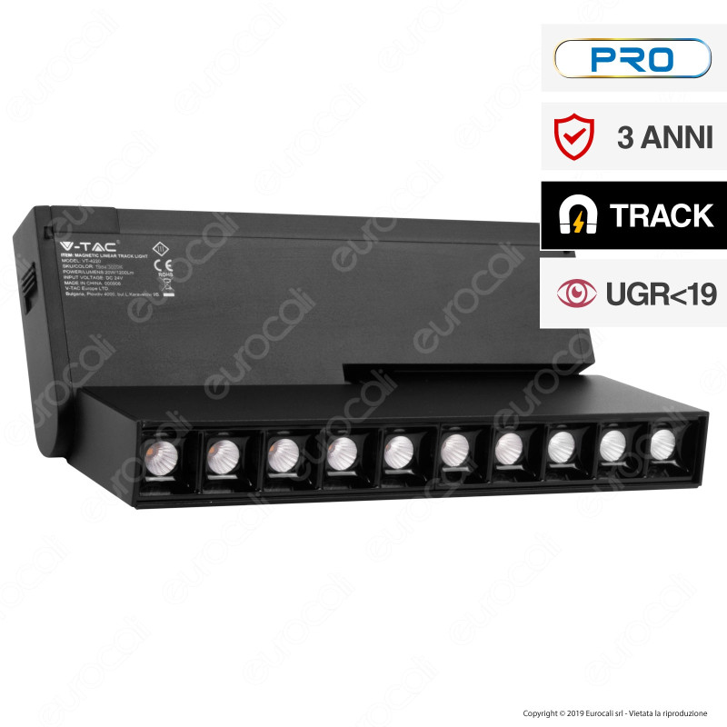 V-Tac PRO VT-4220 Magnetic Linear Track Light Faretto LED Magnetico