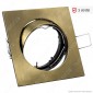V-Tac VT-779 Portafaretto Orientabile Quadrato da Incasso per Lampadine GU10 e GU5.3 Colore Oro - SKU 8581