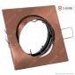 V-Tac VT-779 Portafaretto Orientabile Quadrato da Incasso per Lampadine GU10 e GU5.3 Colore Bronzo - SKU 8582