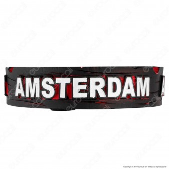 Amsterdam Posacenere da Tavolo Rotondo in Terracotta con Logo in