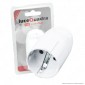 CFG Luce Quadra Presa Singola Schuko con Uscita Cavo Dritta di Colore Bianco - mod. ES019