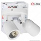 V-Tac VT-897 Portafaretto Rotondo per 2 Faretti LED Spotlight GU10 con 2 Testine Orientabili - SKU 7981