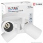 V-Tac VT-899 Portafaretto Rotondo per 3 Faretti LED Spotlight GU10 con 3 Testine Orientabili - SKU 7982