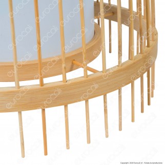 V-Tac VT-3100 Piantana in Legno Rattan Lampada da Terra con