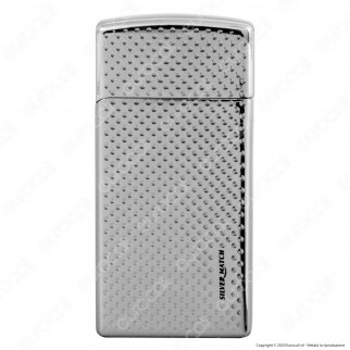 Silver Match Accendino USB in Metallo Luxury Antivento Ricaricabile -