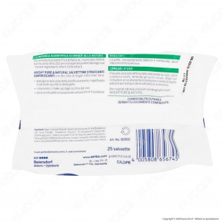 Nivea Pure & Natural Salviettine Struccanti e Rinfrescanti