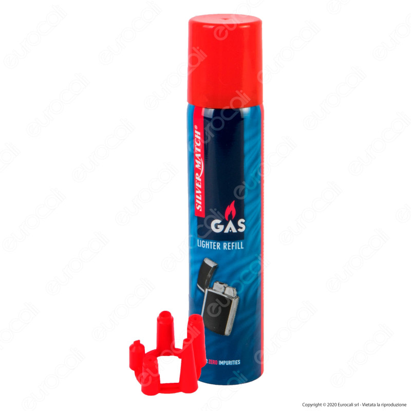 Silver Match Gas Puro per Ricarica Accendini - Bomboletta da 90ml