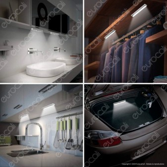 Velamp Smarty Luce LED 3W a Batteria Reglette con Sensore di