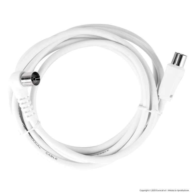 CFG Luce Quadra Cavo Antenna TV Maschio Femmina con Adattatore