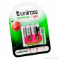 Uniross Pile Ricaricabili Hybrio AAA / HR03 Ni-MH 1,2V 550mAh - Blister da 4 Batterie