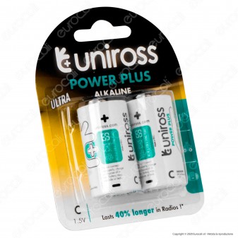 Uniross Pile Alcaline Power Plus C / LR14 / MezzaTorcia / Baby 1,5V -