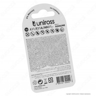 Uniross Pila Alcalina A11 / E11A / MN11 6V - Blister da 1 Batteria