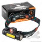Uniross Prolite Torcia Frontale Headlight LED COB 3W Ultra Luminosa 2 Modalità di Illuminazione Ricaricabile Tramite USB