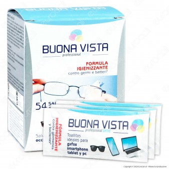Buona Vista Salviette Igienizzanti Monouso per Occhiali Smartphone