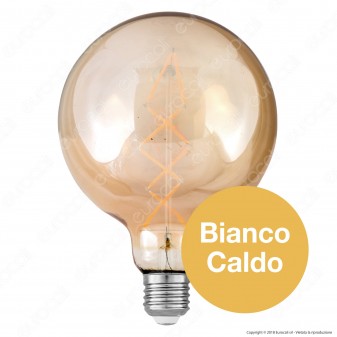 V-Tac VT-2018 Lampadina LED E27 7W Globo G125 Filamento Ambrata - SKU