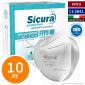 Sicura Protection 10 Mascherine Protettive Filtranti Monouso con Classe Protezione FFP3 in TNT Multistrato