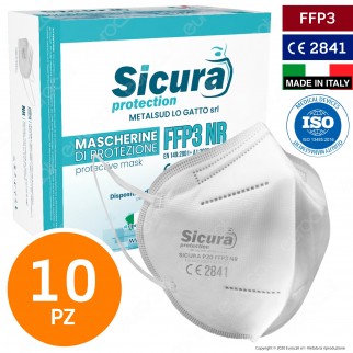 Sicura Protection 10 Mascherine Protettive Filtranti Monouso con