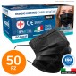 Sicura Protection 50 Mascherine Chirurgiche Monouso Filtranti Tipo II R in TNT Nero