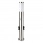 V-Tac VT-838 Lampione Portalampada da Giardino per Lampadine E27 con 2 Prese Schuko e Sensore di Movimento IP44 60cm - SKU 8977