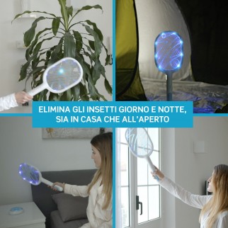 Intergross Flash Away Racchetta Killer per Zanzare e Insetti con