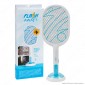 Intergross Flash Away Racchetta Killer per Zanzare e Insetti con Batteria Ricaricabile e Base di Supporto