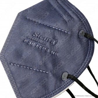 Sicura Protection 50 Mascherine Protettive Colore Blu Elastici Neri
