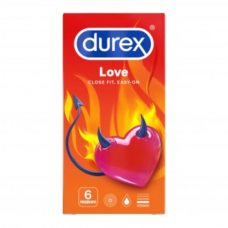 Preservativi Durex Love con Forma Easy-On - Confezione da 6