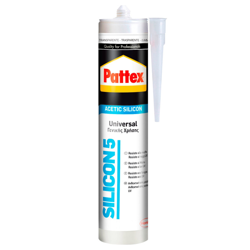 Pattex Silicon5 Trasparente Silicone Acetico Universale con