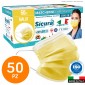 Sicura Protection 50 Mascherine Chirurgiche Monouso Filtranti Tipo II R in TNT Gialle