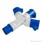 Ecova Multipresa Adattatore Industriale Spina e 3 Prese 16A 6h 2P+T 220-240V IP44 - mod. 20556
