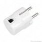 Ecova Spina Singola Shuko 16A 2P+T Standard Tedesco con Uscita Laterale Colore Bianco - mod. 33022
