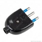 Ecova Spina Singola 16A 2P+T con Uscita Cavo Dritta Colore Nero - Mod. 33008