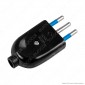 Ecova Spina Singola 10A 2P+T con Uscita Cavo Dritta Colore Nero - Mod. 33004