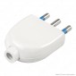 Ecova Spina Singola 16A 2P+T con Uscita Cavo Dritta Colore Bianco - Mod. 33007