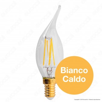 Girard Sudron Lampadina LED E14 4W Candela Fiamma Filamento
