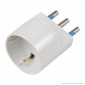 Ecova Adattatore Singolo Spina 16A 2P+T con Presa Schuko + 10A 2P+T Colore Bianco- mod. 33035